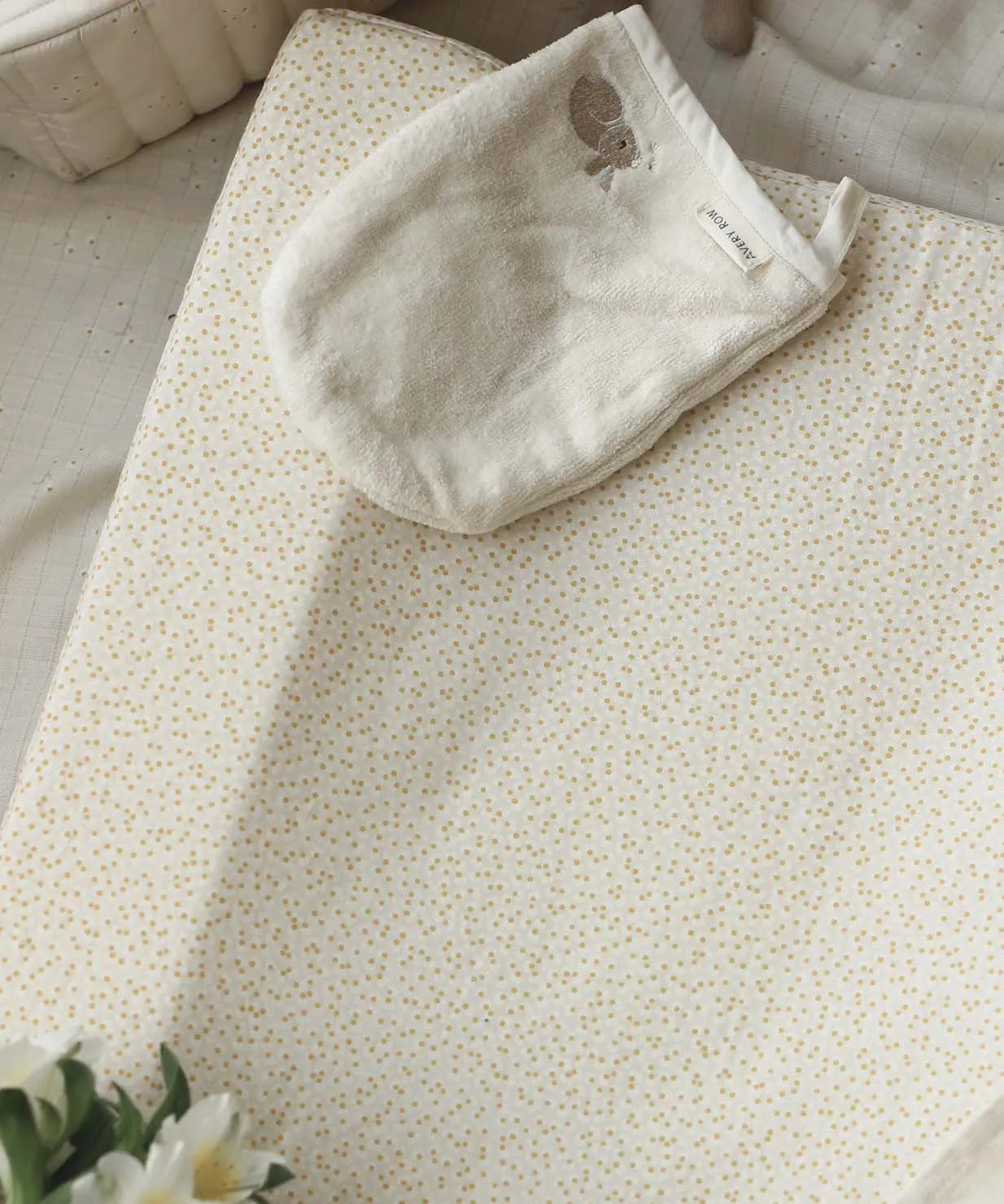 Avery Row Baby Changing Mat Cushion Cover - Daisy Meadow