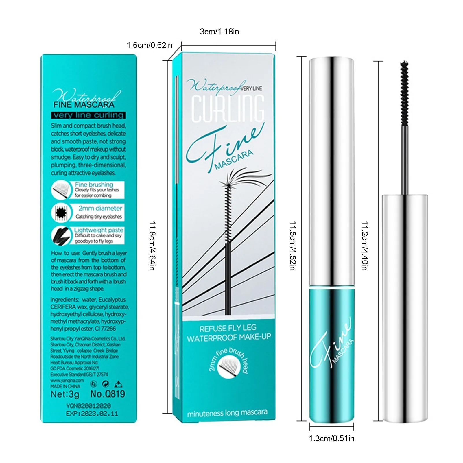 Fine Brush Mascara Smudge-proof Flake Resistant Voluminous Mascaras For Women Eyelash Growth Mascara Make Lashes Look Thick And