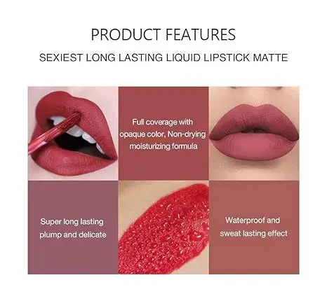 GEGEMOON 6 Colors Long Lasting Velvet Lipsticks Waterproof GM-503B