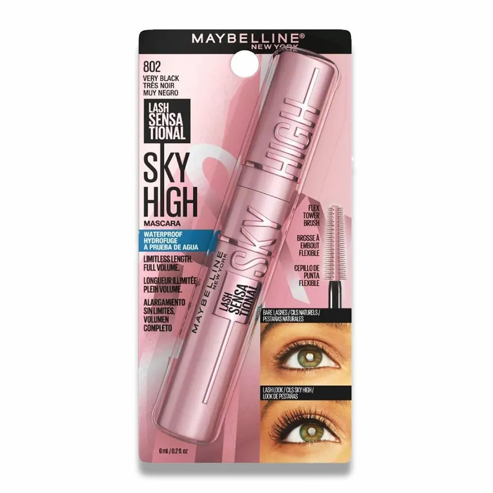 Maybelline - Lash Sensational Sky High Lengthening Mascara, Waterproof Very Black - 0.2 Oz - 24 Pack