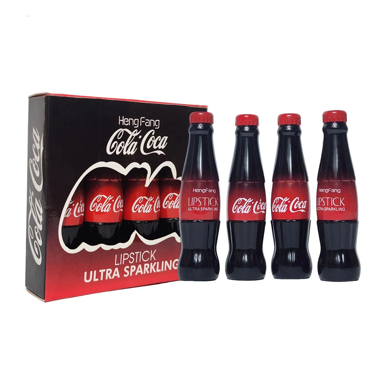 Miss beauty New 4 Pcs Cola Coca Bottle Style Lipstick For Girls and For Women