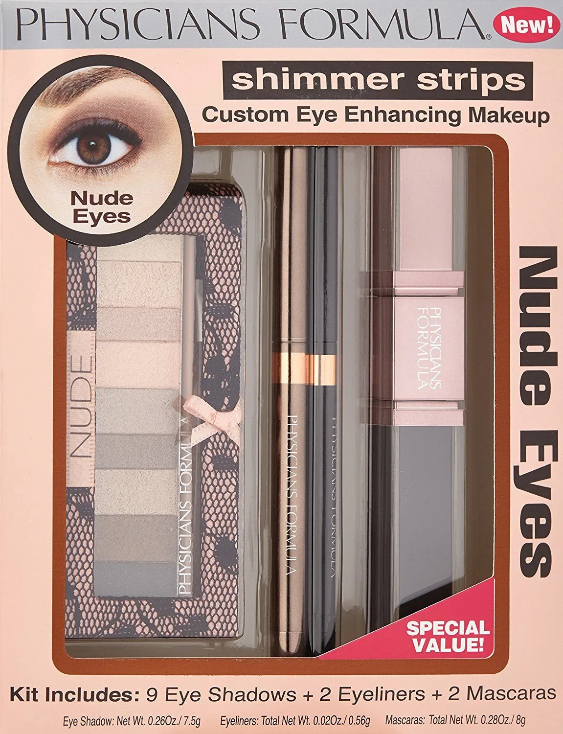 Nude Glam Eye Collection: Eyeshadow, Eyeliner & Mascara Set